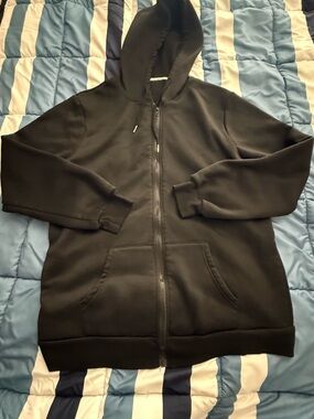SHEIN Black Full-Zip Hoodie Jacket